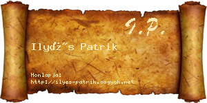 Ilyés Patrik névjegykártya